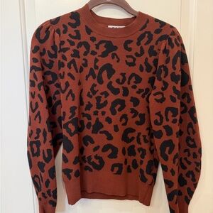 Leopard Print Sweater - Rust and Black